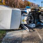 Bergung einer Straßenwalze