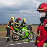 Motorradbergung nach Verkehrsunfall