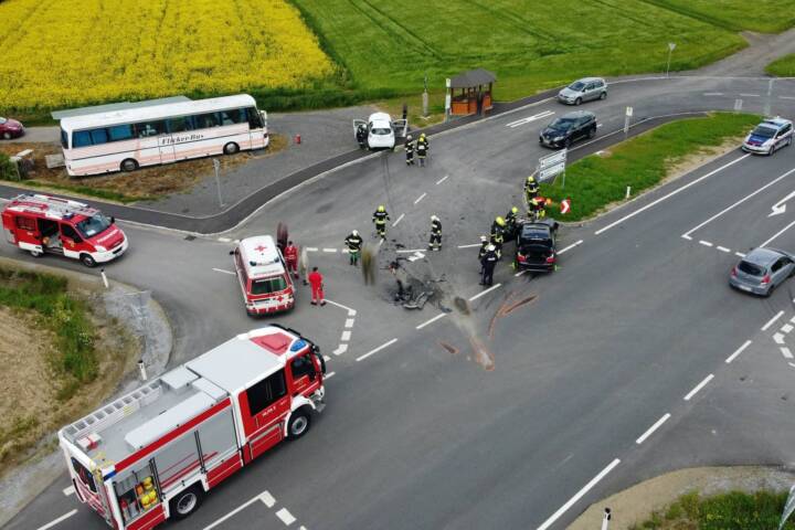 Verkehrsunfall auf der B5 bei Großeberharts