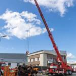Unimog in Kreisverkehr umgekippt