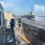 Brand eines Baumüllcontainer