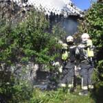 Gebäudebrand in einem Kleingartenverein