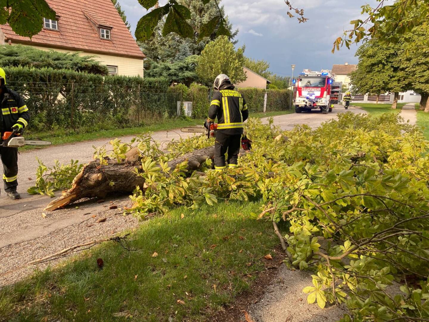FF Ebenfurth: Sturmschäden nach Unwetter über Ebenfurth