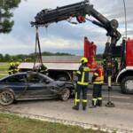 Kraneinsatz nach Verkehrsunfall in Eggendorf