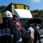 Vermutlicher Lkw Brand auf der B19