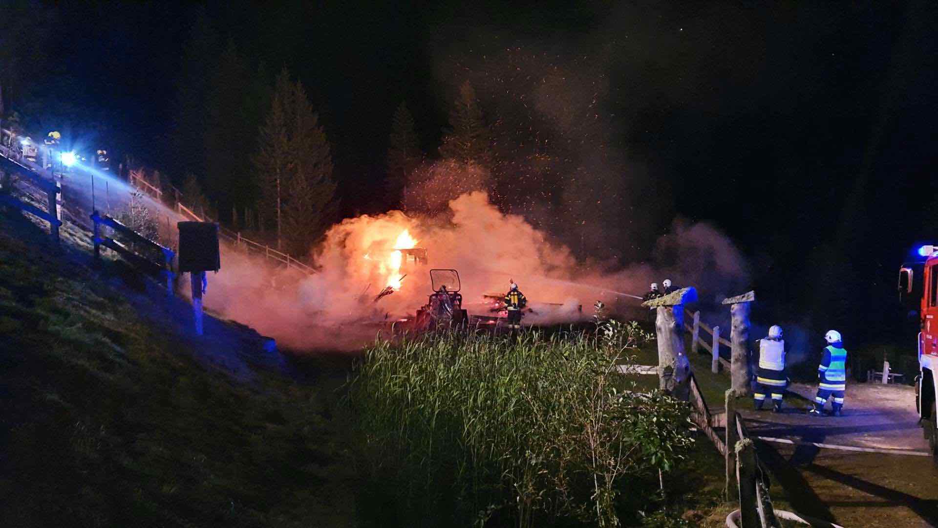 Almhüttenbrand hoch über dem Millstätter See