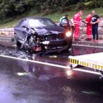 Aufräumarbeiten nach Verkehrsunfall