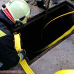 Kuh in Jauchengrube gefallen