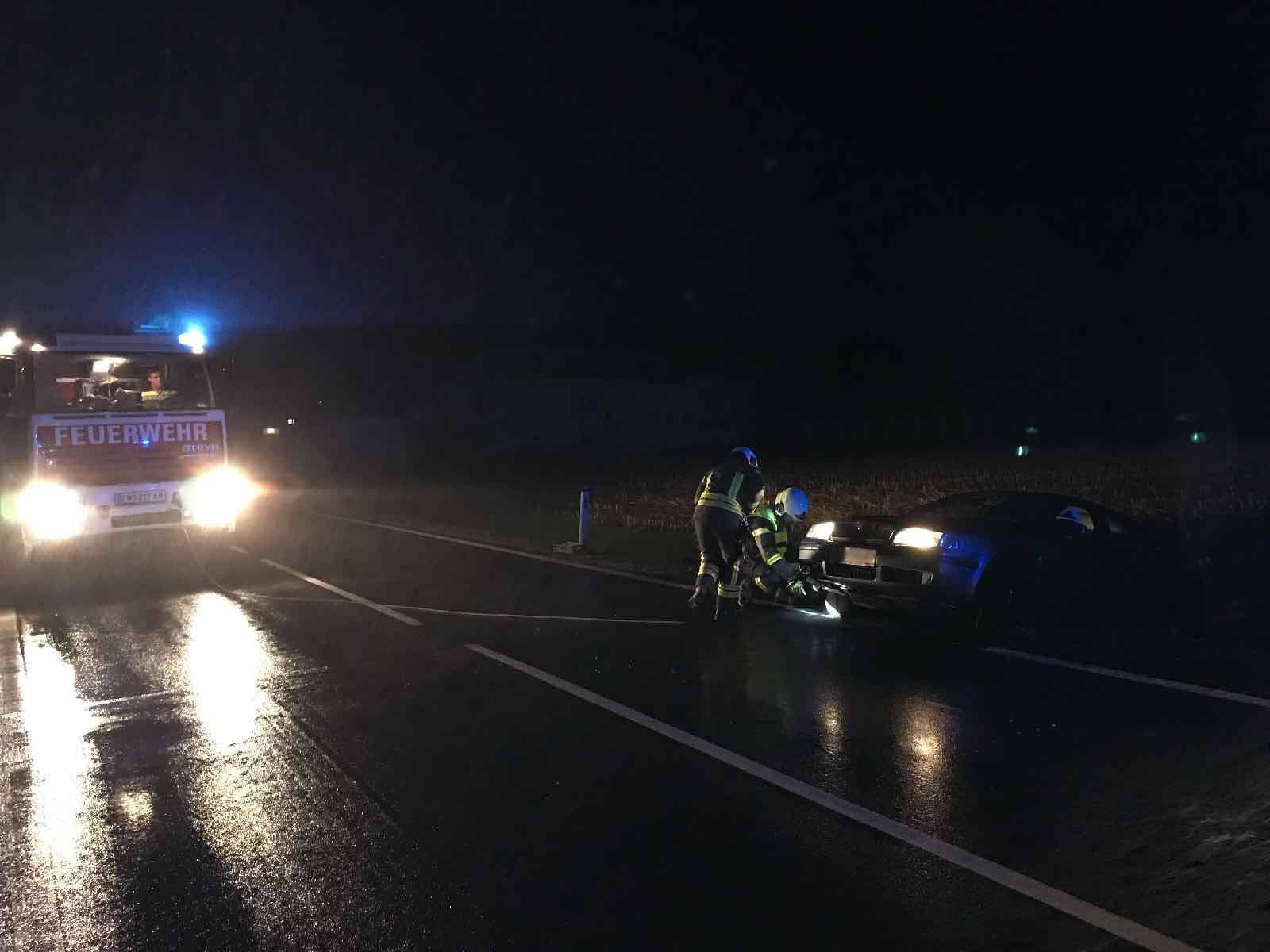 FF Weistrach: Verkehrsunfall in Weistrach