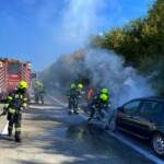 PKW Brand A2 am Autobahnknoten Villach