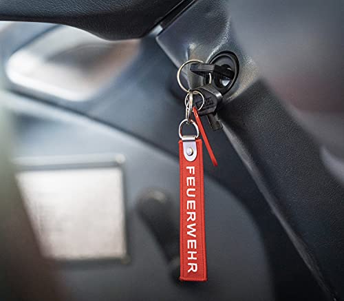 Feuerwehr Schlüsselanhänger rot mit verstärktem Schlüsselring 3