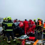 Verkehrsunfall mit eingeklemmter Person