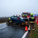 Verkehrsunfall mit eingeklemmter Person