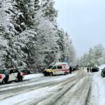 Verkehrsunfall bei starkem Schneefall