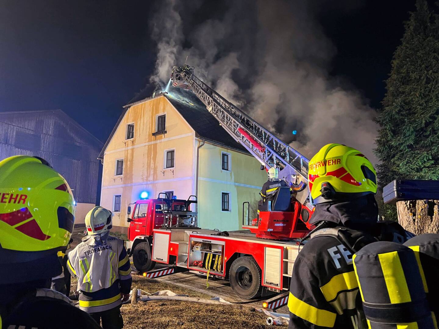 BFV Leoben: Wohnhausbrand in der Rannach-Klamm