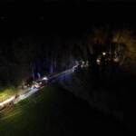 Brand eines Holzlagerplatzes