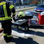 Schadstoffeinsatz; Benzin- oder Ölaustritt aus einem Motorrad nach einem Verkehrsunfall
