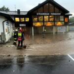 Überflutung Strandbad Ferndorfer und Charly’s Seelounge