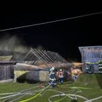 Scheunenbrand in der Nacht von Mittwoch auf Donnerstag in Langegg