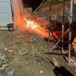 Brand auf einer Baustelle
