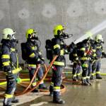 Brandübung in der Unterflurtrasse