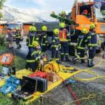 Schweren Verkehrsunfall beübt