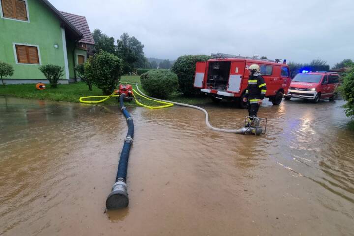 Unwetter mit Starkregen im Bezirk Deutschlandsberg