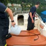 Feuerwehr und Wasserrettung bergen gemeinsam gesunkenes Boot