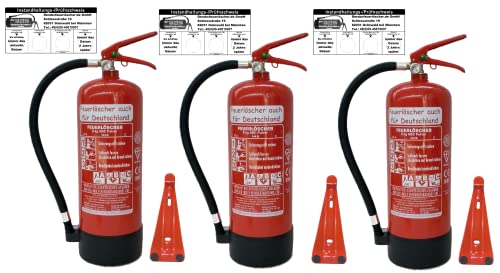 3 x 6 kg Feuerlöscher EN3 ABC Pulverlöscher