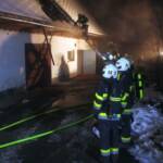Hackschnitzellager in Pitschgau in Brand
