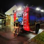 Nächtlicher Mülltonnenbrand