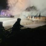 Hütte samt Werkstatt in Vollbrand