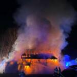 Hütte samt Werkstatt in Vollbrand