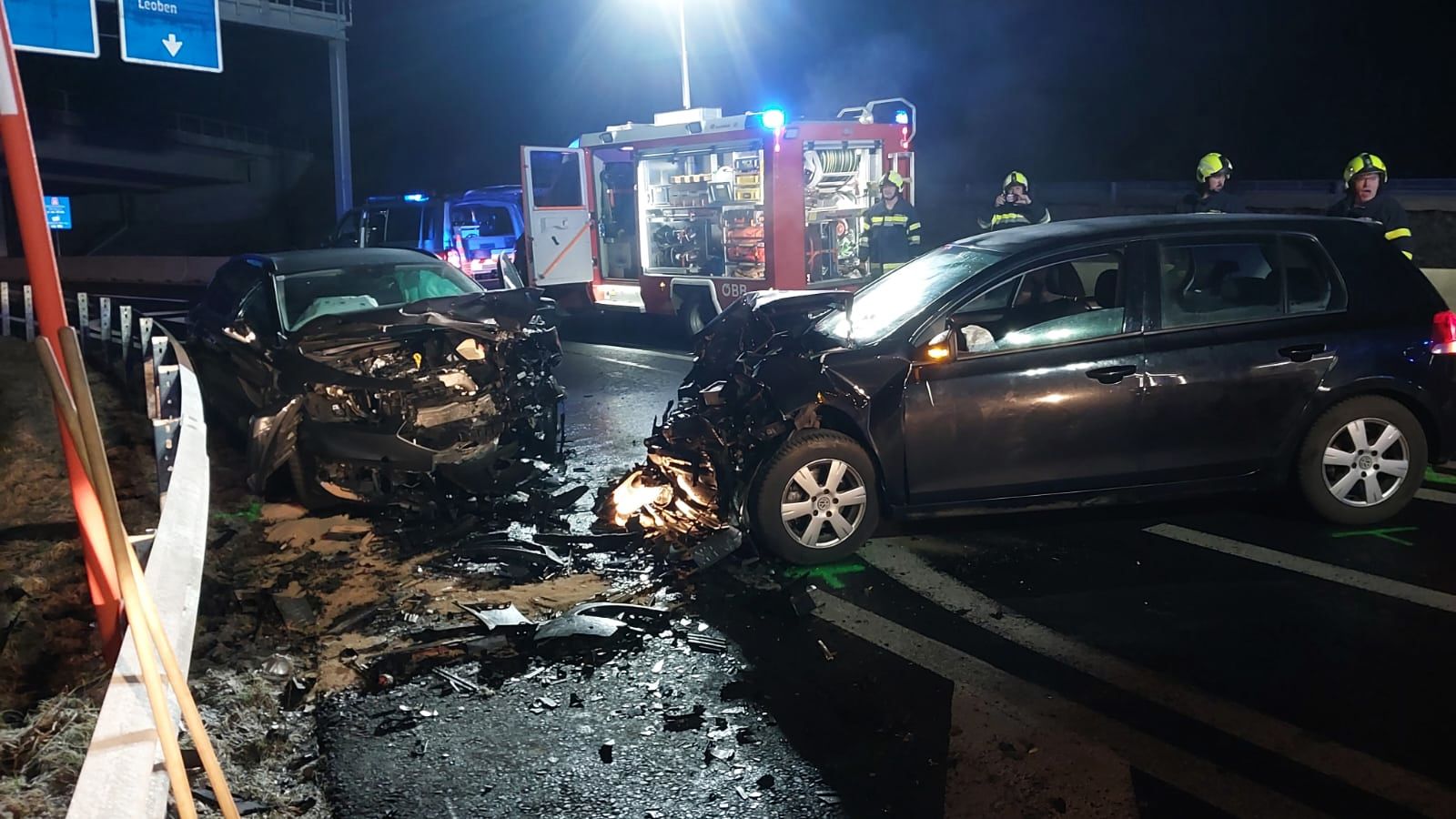BFV Leoben: Schwerer Unfall am Autobahnknoten St. Michael