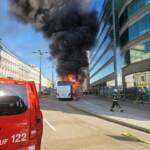 Brand eines Reisebus in Wien - Leopoldstadt
