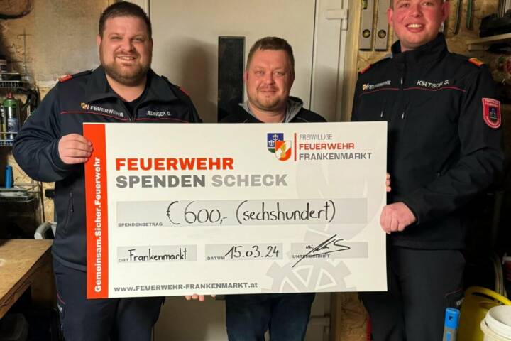 FF Frankenmarkt unterstützt Familie nach Schicksalsschlag