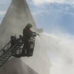 Übung im Unterabschnitt Gänserndorf; Brand in Antoniuskirche