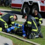 Übung im Unterabschnitt Gänserndorf; Brand in Antoniuskirche