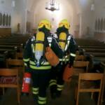 Übung im Unterabschnitt Gänserndorf; Brand in Antoniuskirche