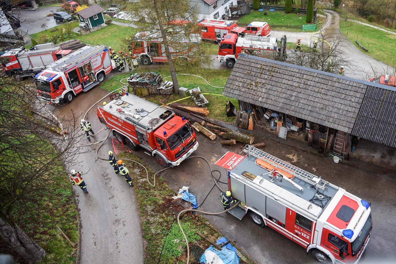 FF Bad Goisern: Gemeinschaftsübung der Goiserer Feuerwehren