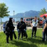 Großübung - Ausflugsschiff brennt am See