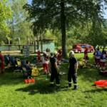 Großübung - Ausflugsschiff brennt am See