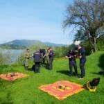 Großübung - Ausflugsschiff brennt am See