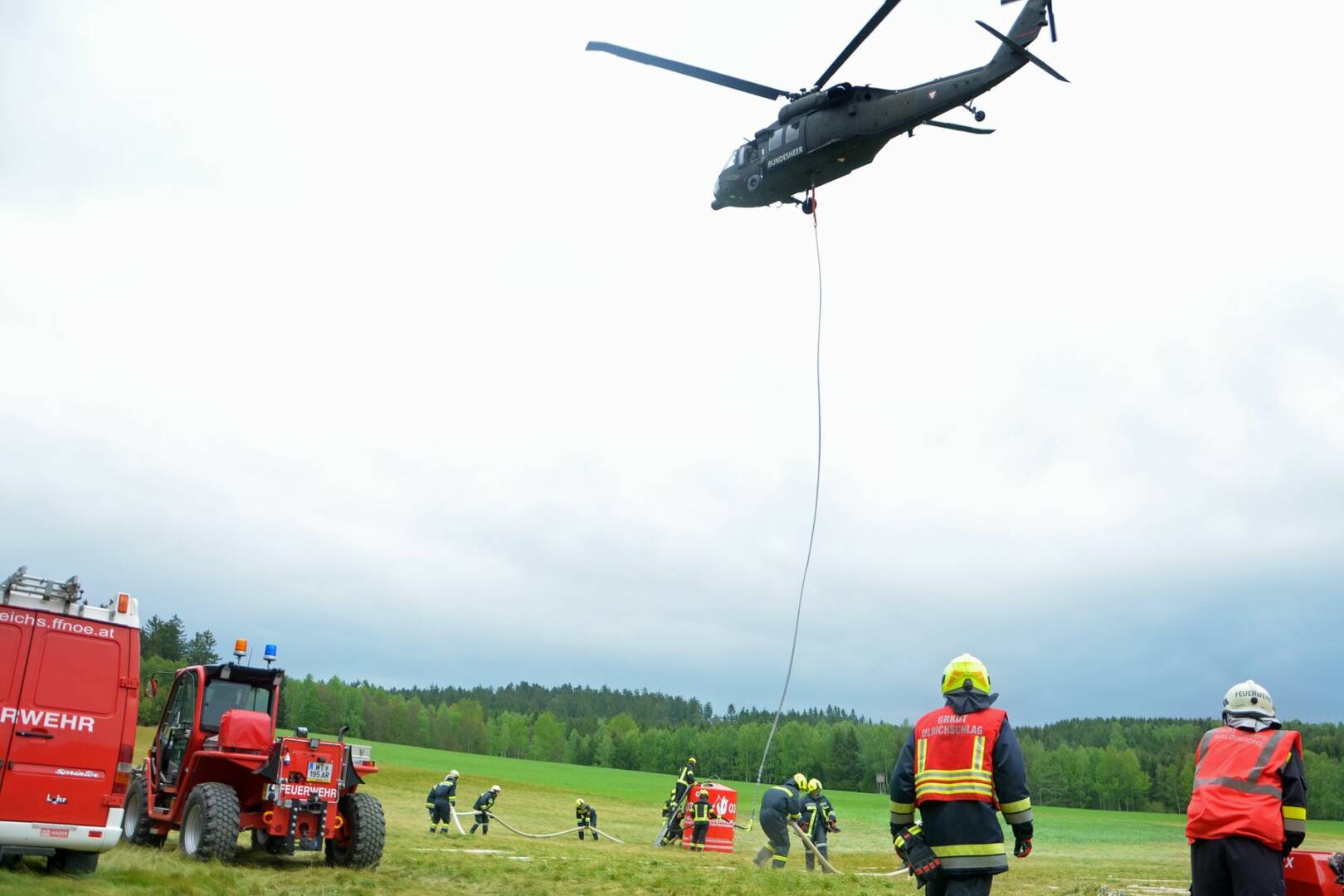 BFK Waidhofen/Thaya: Waldbrandübung mit 250 Einsatzkräften