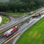 Verkehrsunfall - LKW auf A2 umgekippt
