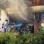 Garagenbrand mit Alarmstufe 2