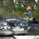 Brand einer Gartenhütte