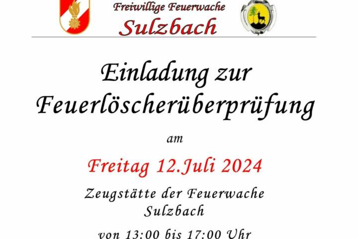 Feuerlöscherüberprüfung bei der FW Sulzbach