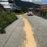 Personenrettung über Drehleiter und Ölspur