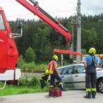 FF Bad Goisern: PKW mit Kran geborgen, Urlaub gerettet